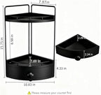 2-Tier Corner Bathroom Countertop Organizer with Drawer - Image 2