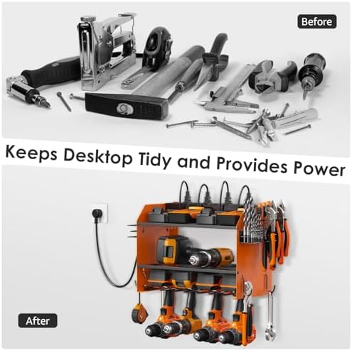 CCCEI Wall Mount Modular Tool Charging Organizer, Orange, 1 Pack, 3 Tier. - Image 4