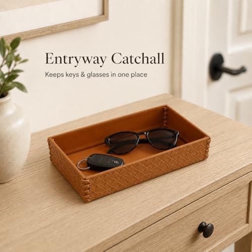 PU Leather Entryway Catchall Tray for Keys, Watches & Daily Small Essentials - Image 4