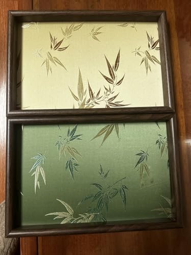 Bamboo Embroidered Decorative Tray - Wooden Catchall Tray for Dresser, Nightstand, Entryway Table, Jewelry, Keys and Small Items - Image 6