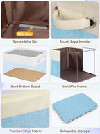 BALEINE 1 Pack Fabric Closet Storage Bins for Shelves, Linen Closet Organizers and Storage, Decorative Baskets for Organizing, Shelf, Clothes, Home, Office (Skyblue, 17''x13''x10.5'') - Image 6