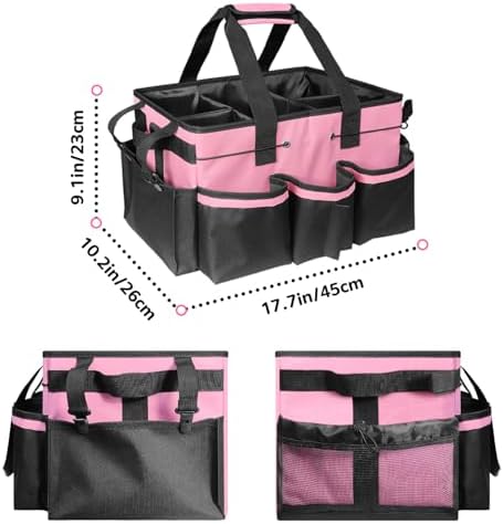 Boczif Cleaning Caddy Bag Wearable,Cleaning Caddy Supplies Organizer(Pink) - Image 6