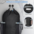 BALEINE 2PK 120L Laundry Bag Backpack, 900D Oxford Fabric Large Travel Laundry Bags with Shoulder Straps and 2 Mesh Pockets for College Dorm, Apartment, Laundromat (Black, 120L) - Image 4