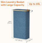 Lifewit 65L Slim Laundry Hamper with Lid and Removable Bag, Dark Blue - Image 3