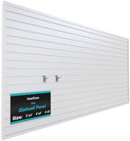 NeatiEase Slatwall Panel Wall Storage Systems, 4 x 8ft Slat Wall Paneling Garage Wall Organizer, Heavy Duty Wall Mounted PVC Wall Rack (White) by NeatiEase
