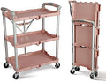 Olympia Tools 89-350 Pack-N-Roll Folding Collapsible Service Cart, 150LB Capacity, Rose by OlympiaTools
