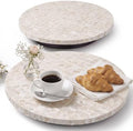 Domensi 2 Pack Mother of Pearl Lazy Susan Turntable Organizer,White Shell by Domensi