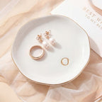 Ceramic Jewelry Tray, White Initial O Personalized Jewelry Dish by GIVITASOT