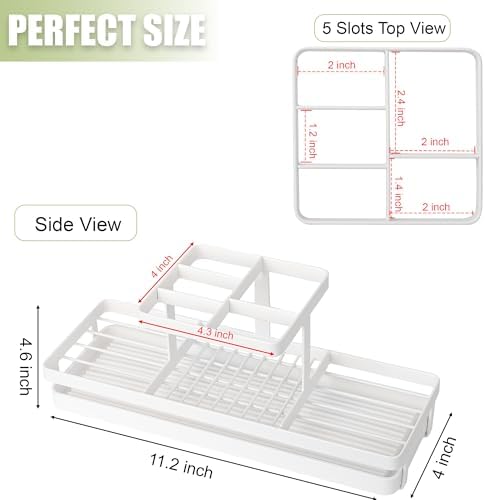 Toothbrush Holders Toothpaste Organizer Bathroom Accessories, White - Image 6