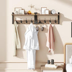 YMYNY Coat Rack Wall Mount with Shelf and Hooks, Silver Gray UHWS001Y-2 - Image 7