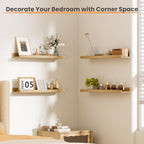 upsimples Floating Shelves for Wall Decor Storage, Natural, 6Pcs, 23.6'' - Image 2