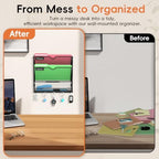 3-Tier Wall File Organizer with Hook, Hanging File Organizer Black - Image 6