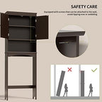 Gizoon Over the Toilet Storage Cabinet with Adjustable Shelf, Espresso - Image 6