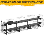 TOPRINCE 56.7" W Large Power Tool Organizer Wall Mount with Charging Station, 3-Tier Heavy Duty Metal Tool Rack with 12 Drill Holders and 6FT Power Strip, Garage Workshop Storage.Black - Image 5