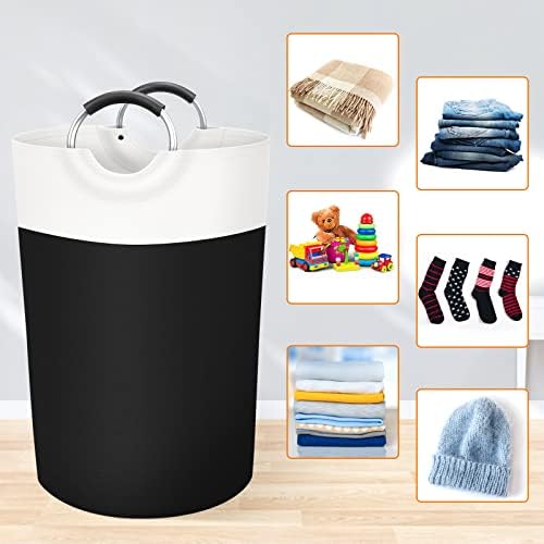 BlissTotes 75L Laundry Basket, Freestanding Collapsible Hamper, Black - Image 4