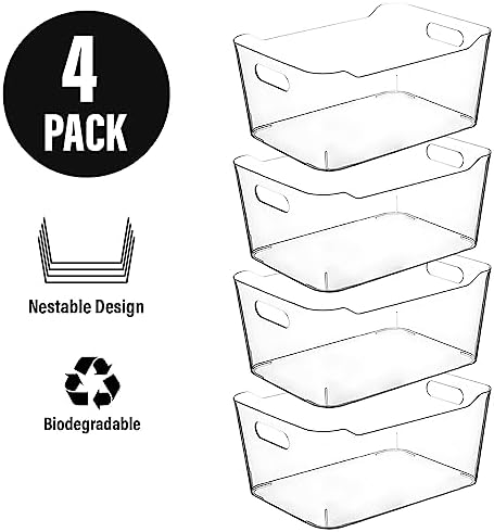 CONTROL KITCHEN Small Clear Plastic Storage Bins, Perfect for Organization or Pantry and, Fridge Organizer, Cabinet Organizers - Image 6