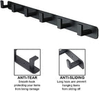 Coat Rack, Heavy Duty Stainless Steel 6 Tri Coat Hook Hanger, Wall Mounted Storage Wall Hooks, Rustic Clothes Hook/Key Hook Rail for Bathroom Kitchen Entryway(6 Hook Black) - Image 3