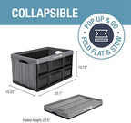 CleverMade Collapsible Storage Bins, 62L 3 Pack, 100 lb Stackable, Stone - Image 2