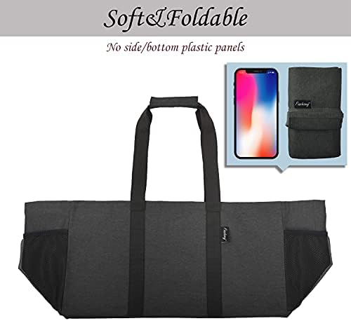 Finnhomy 42L Extra Large Utility Tote Bag, Oxford Fabric Reusable Folding Grocery Bags with Handles and Pockets, 2 Pack - Image 5