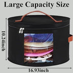 Hat Boxes for Women Storage 16.93" D*10.24" H Caps Carrier Case Organizer - Image 3