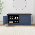 HOMSHO Farmhouse Shoe Storage Bench with 2 Barn Doors & Padded Seat Cushion - Image 7