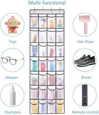 REGELETO 2 Pack 28 Pocket Over the Door Shoe Organizer, Hanging Shoe Rack for Door Large Capacity Shoe Organizer Holder with 4 Metal Hooks (White-2Pack) - Image 5