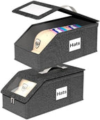 Hat Organzier for Baseball Caps - 2 PCS Stackable Hat Storage Holder Holds up to 26 Caps for Closet, Dust-Proof Hat Boxes Container with Clear Window for Home by Unknown
