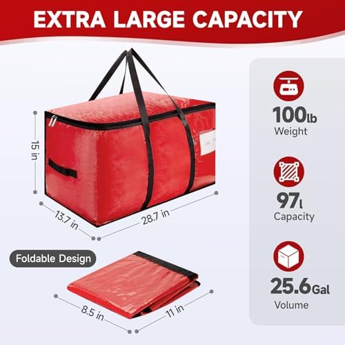 CONGREGATE Red Moving Bags Heavy Duty Extra Large CONGREGATE 8 Pack 97L Storage Totes Reinforced Handles Double Zipper Water Resistant For Dorm Moving Supplies - Image 6