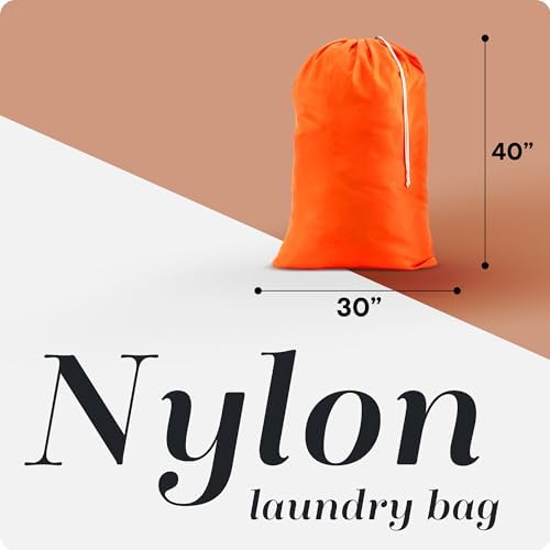 Extra Large Laundry Bag 30 x 40 - Heavy Duty Nylon, Locking Drawstring, Machine Washable, Holds 3 Loads, Dirty Clothes Sack for Travel, Dorm, College | Handy Laundry (Orange) - Image 2