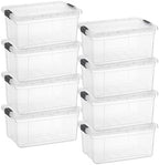 Superio 21 Quart Clear Plastic Storage Boxes with Lids, Stackable Organizer Containers, BPA-Free Storage Bins for Home, Office, School & Dorm, 8 Pack by Superio