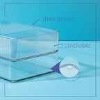 primebox Plastic Clear Drawer Organizers. Bathroom, Kitchen, Bedroom, Nail Polish, Office Organizer Bins, Storage Trays. Heavy Duty, Stackable. 6" x 3" x 2" Set of 6 - Image 5