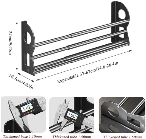 Expandable Wall Mounted Shoe Rack, Hanging Shoe Organizer Shelf (Grey) - Image 2
