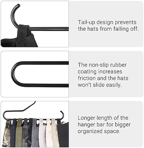 Mkono Hat Organizer, Hat Storage Hangers for Closet Holder 40 Caps Set of 4 - Image 6