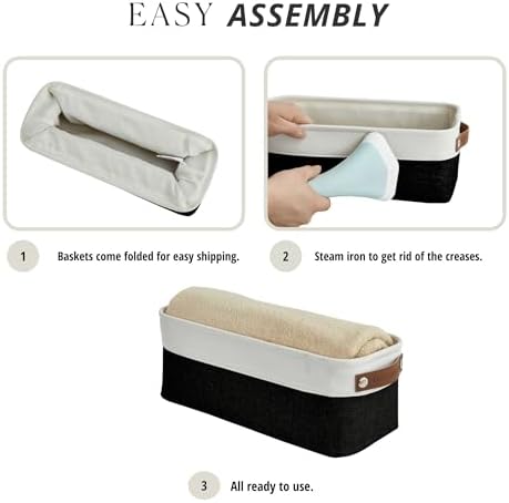 DECOMOMO Narrow Storage Bins, Small Storage Baskets for Shelves 4 Pack - Image 7