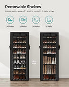 SONGMICS 10-Tier Shoe Rack with Cover, Shoe Storage Cabinet for 27-35 Pairs - Image 5