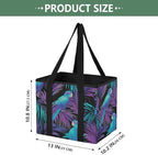 Trunk Organizer Collapsible Car Organizer with Handle Car Storage Box Bin for Groceries SUV Utility Tote Bag Portable Vehicle Container Parrot and Palm Leaf Black - Image 2