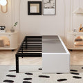 Maenizi 14 Inch XL Twin Bed Frame with White Fabric Cover, Heavy Duty Metal Twin XL Platform Bed Frame, No Box Spring Needed, Support Up to 2500 lbs, Easy Assembly, Noise Free, Black by Maenizi
