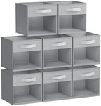 DIMJ Storage Cubes, Cube Storage Bin, 8 Pack Foldable Storage Cubes with Window, Closet Storage Bins with Handle, 12.2x 12.2 inch Storage Box for Clothes, Toys, Books by DiMJ
