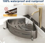Corner Shower Caddy, Adhesive Shower Corner Organizer Shelves with Hooks,No Drilling Shower Shelves for Bathroom Kitchen 2 Pack - Image 3