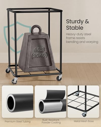 SONGMICS Laundry Basket with Wheels, Removable Liner Bag, 45 Gallon (170 L) - Image 5