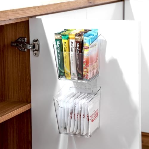 4-Pack Drink Packet Organizer, Kitchen Cabinet Door Organizer Adhesive - Image 2