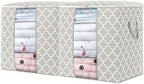 WISELIFE Storage Bags 2 Pack/100L Large Blanket Clothes Organization and Storage Containers for Comforters,Bedding, Foldable Organizer with Reinforced Handle, Clear Window, Sturdy Zippers,Lvory by WiseLife