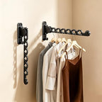 Wall Mounted Clothes Drying Rack, Laundry Clothes Hanger Rack Wall Mounted, Foldable Wall Clothes Rack for Laundry Room, Space Saving Closet Storage Organizer Clothes Hanger Indoor, 2pcs(Black) by Unknown