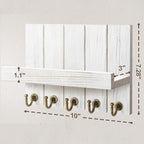 Rebee Vision Key Holder Wall Mount with Shelf for Living Room, Whitewash - Image 6