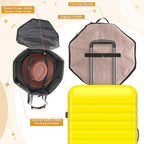 Wonderjune 2 Pcs Cowboy Hat Box for Storage Collapsible Sturdy Cowboy Hat Case with Handle for Men and Women Travel Storage Organizer Large Cap Bag for Closet (Brown) - Image 4