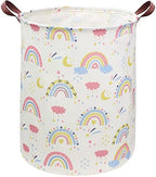 ESSME Rainbow laundry basket,Collapsible Laundry Hamper with Waterproof PE Coating Hamper Nursery Hamper for Room Decor, storage,Gift Basket.(Rainbow) by ESSME