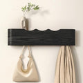 Wall Mounted Coat Rack with Shelf, Wooden Entryway Organizer with Hidden Metal Hooks for Hanging Coats Bags Keys, Modern Floating Shelf for Hallway Bathroom by VERASCOT