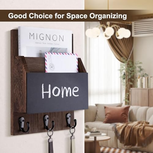 Key and Mail Holder for Wall Mount, Mail Holder with Chalkboard - Image 2