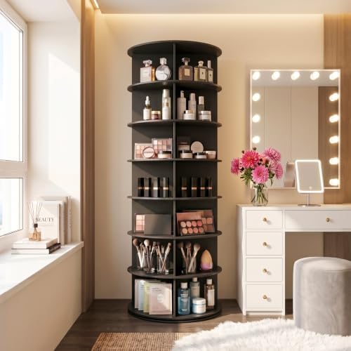 RUNSUNSPRI 7 Tier Rotating Shoe Rack 360°Rotating Shoe Rack Tower Black - Image 7