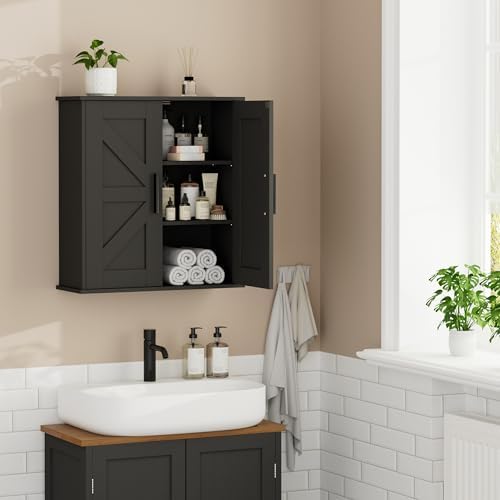 Homleke Bathroom Wall Cabinet, Medicine Cabinet with Adjustable Shelves - Image 2